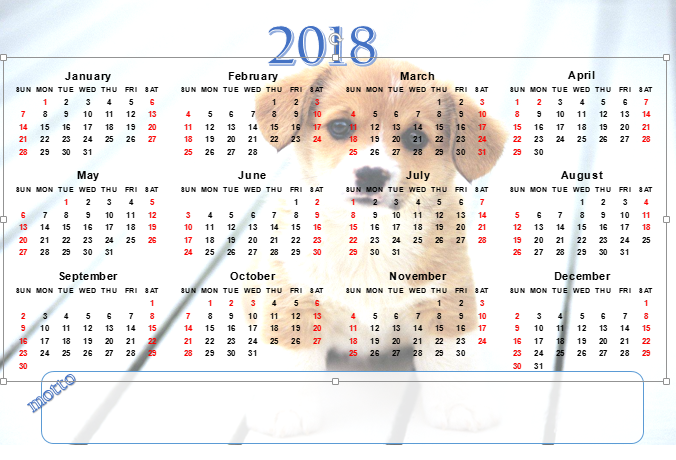 EXCEL of Calendar 2018.xlsx | WPS Free Templates